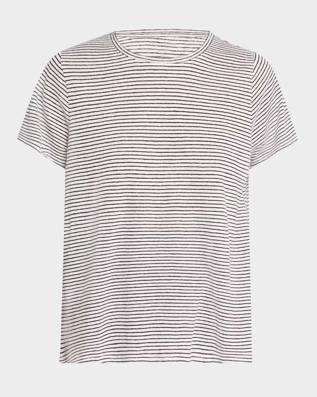 Striped Organic Linen Jersey T-Shirt
